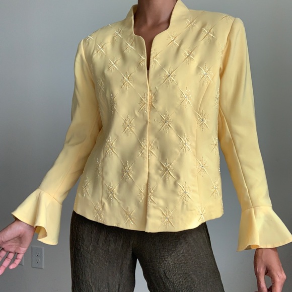 Yellow vintage bell sleeve jacket - Picture 3 of 5